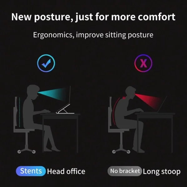 Portable Laptop Stand Foldable Adjustable Support Base Non slip Notebook Holder Healthy Posture
