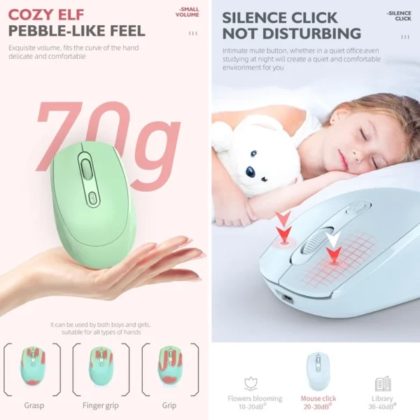 Morzzor M107 wireless mouse Bluetooth dual mode rechargeable mouse mute gaming office notebook mouse