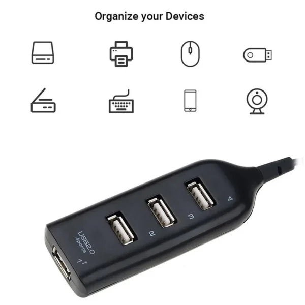 High-Speed-4-Port-USB-Hub-2-0-with-45cm-Cable-Charge-Sync-480Mbps-15032021-04-p Super High Speed 4 Port Mini USB 2 0 Portable USB HUB Black