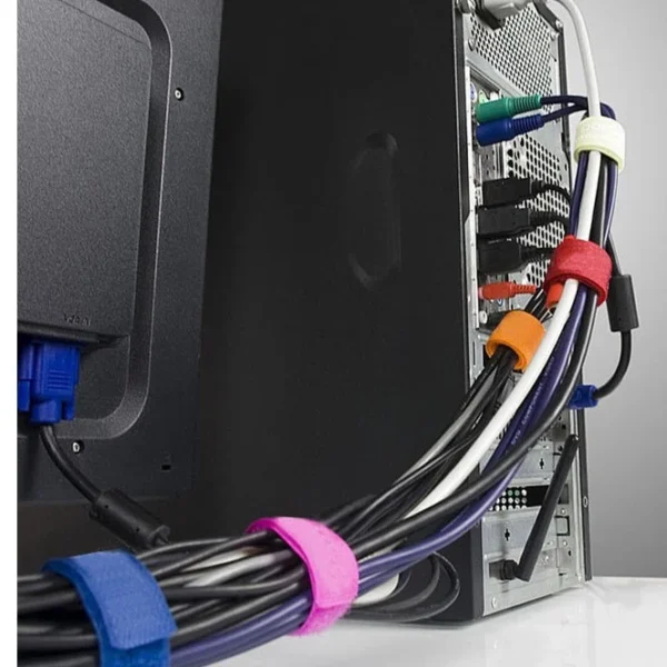 DIY Candy Colored Velcro Cable Tie Computer Line Belt Storage zheng li xian Strap on