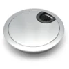 60mm Hole Plastic Chrome Cover Wire Cable End Cap For Computer Desk Table