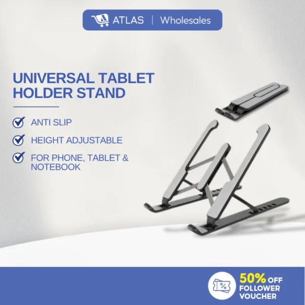 sg-11134201-821f7-mh5lcit2nz7x79.webp Adjustable Aluminium Alloy Laptop Stand Foldable Notebook Holder with Free Storage Bag for Typing Cooling