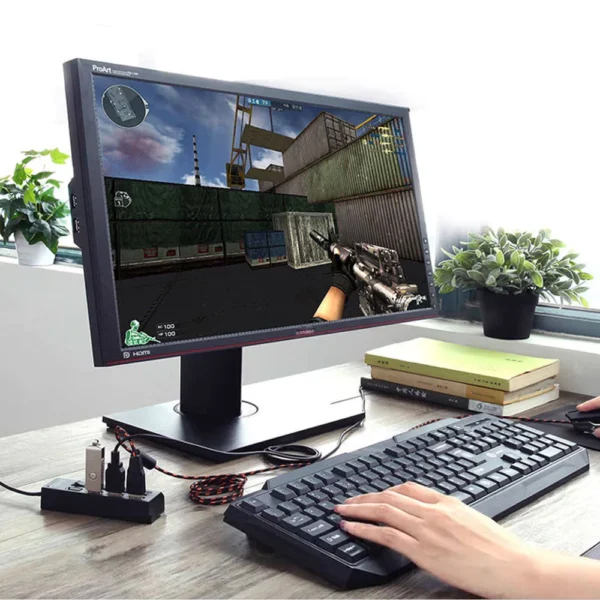 Multi Port USB Hub Splitter with Individual Switch and Powered ON OFF for Laptop PC